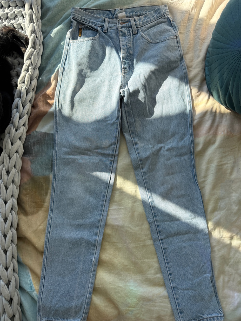Vintage Armani Jeans Light Blue Straight Leg Denim Jeans